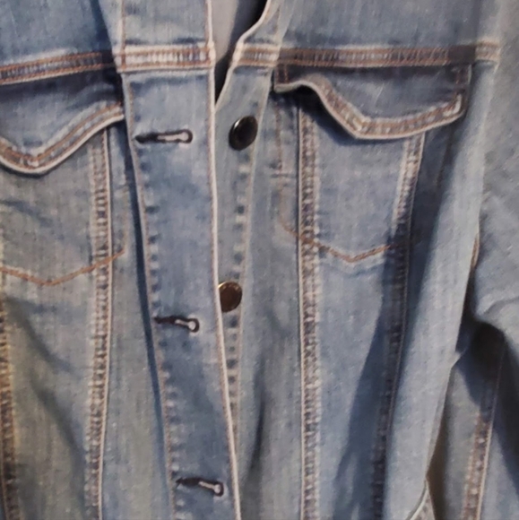 Lane Bryant Long Denim Jean Jacket Sz 16 - Picture 8 of 12